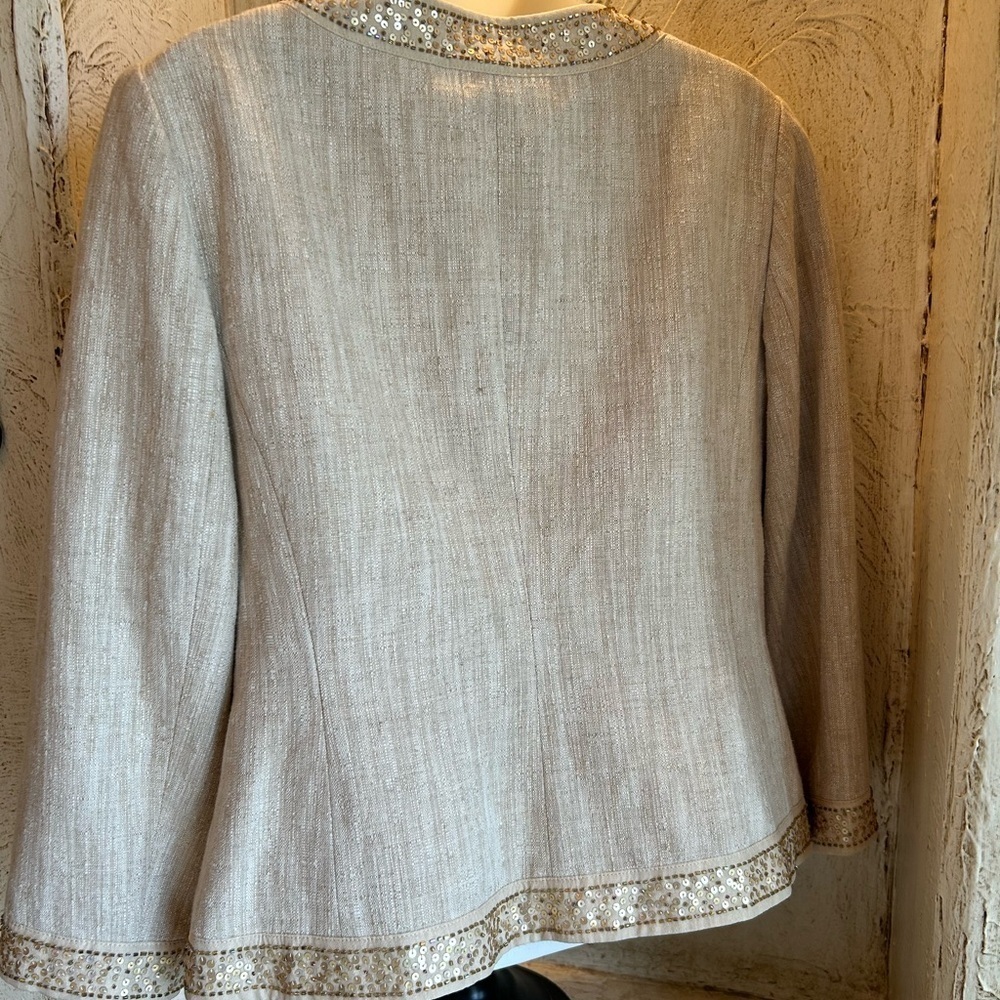 Ann Taylor Cream Blazer with Embellished Detailing Career Wear - Picture 5 of 9